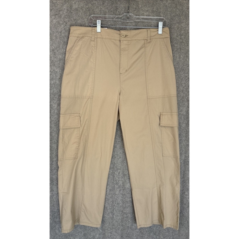 Social Standard by Sanctuary Women's XXL Portside Cargo Crop Pants Beige NWT